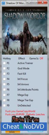 Middle-earth: Shadow of Mordor  Trainer +8 Update 02-18-2015 {MrAntiFun}