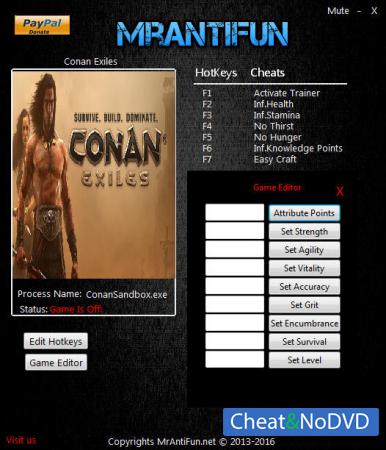 Conan Exiles  Trainer +15 v07.12.2017 {MrAntiFun}