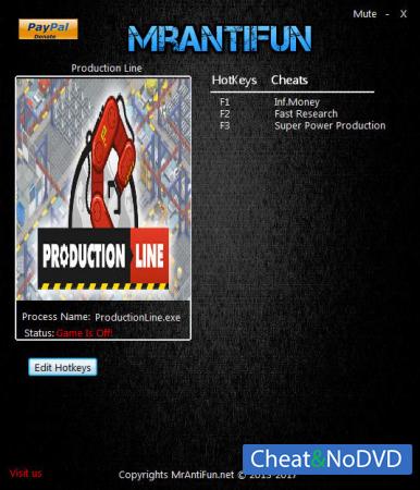 Production Line  Trainer +3 v1.21 {MrAntiFun}