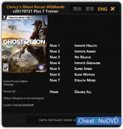 Tom Clancys Ghost Recon Wildlands  Trainer +7 v21.07.2017 {FLiNG}