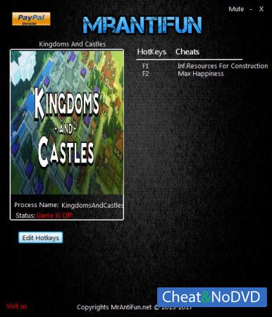 Kingdoms And Castles  Trainer +2 v104g {MrAntiFun}