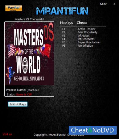 Masters of The World: Geopolitical Simulator 3  Trainer +5 v5.32o {MrAntiFun}