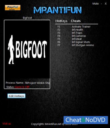 BIGFOOT  Trainer +6 v1.2.2 {MrAntiFun}