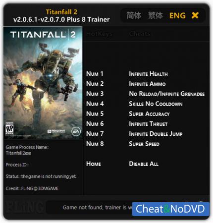 Titanfall 2  Trainer +8 v2.0.6.1 - 2.0.7.0 {FLiNG}