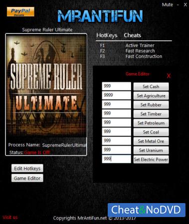 Supreme Ruler Ultimate  Trainer +11 v9.1.36 {MrAntiFun}