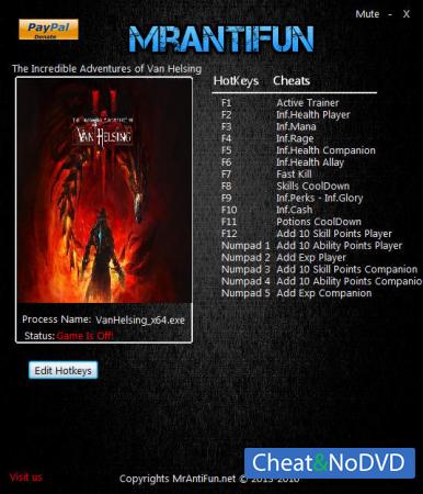 The Incredible Adventures of Van Helsing: Final Cut  Trainer +17 v1.1.0B 64 Bit {MrAntiFun}