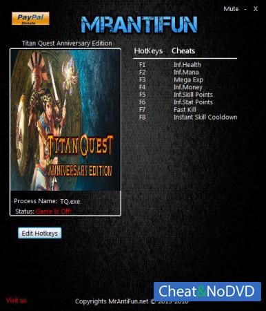 Titan Quest Anniversary Edition  Trainer +8 v1.44 {MrAntiFun}