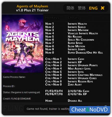 Agents of Mayhem  Trainer +21 v1.0 {FLiNG}