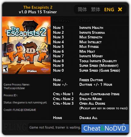 The Escapists 2  Trainer +15 v1.0 {FLiNG}