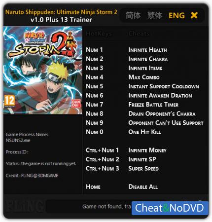 Naruto Shippuden: Ultimate Ninja Storm 2  Trainer +13 v1.0 {FLiNG}