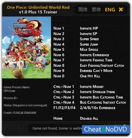 One Piece: Unlimited World Red  Trainer +15 v1.0 {FLiNG}