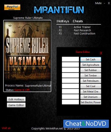 Supreme Ruler Ultimate  Trainer +11 v9.1.38 {MrAntiFun}