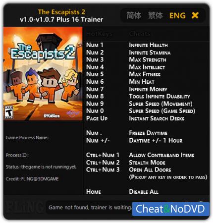 The Escapists 2  Trainer +16 v1.0 - 1.0.7 {FLiNG}