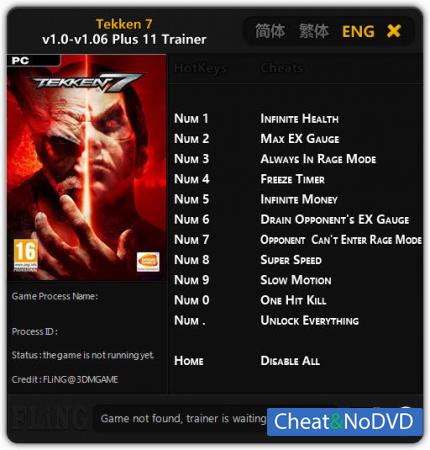 Tekken 7  Trainer +11 v1.0 - 1.06 {FLiNG}