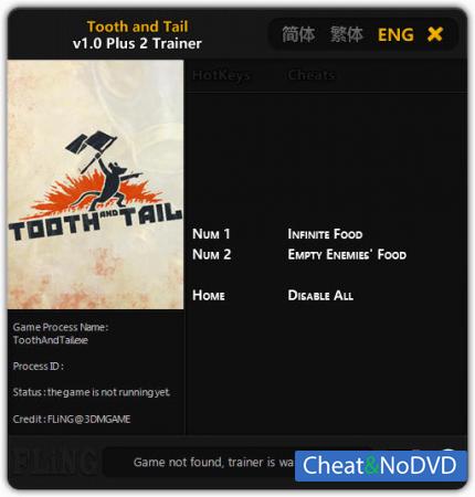 Tooth and Tail  Trainer +2 v1.0 {FLiNG}