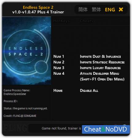 Endless Space 2  Trainer +4 v1.0 - 1.0.47 {FLiNG}