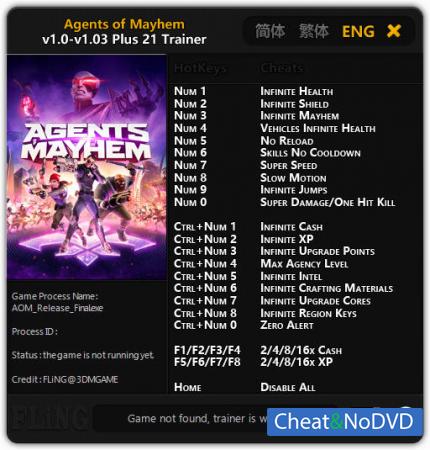 Agents of Mayhem  Trainer +21 v1.0 - 1.03 {FLiNG}