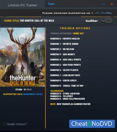 theHunter: Call of the Wild  Trainer +12 v1.11.1 {LinGon}