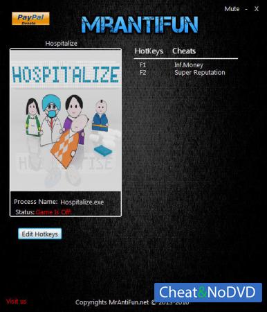 Hospitalize  Trainer +2 v0.12.1.0 {MrAntiFun} 