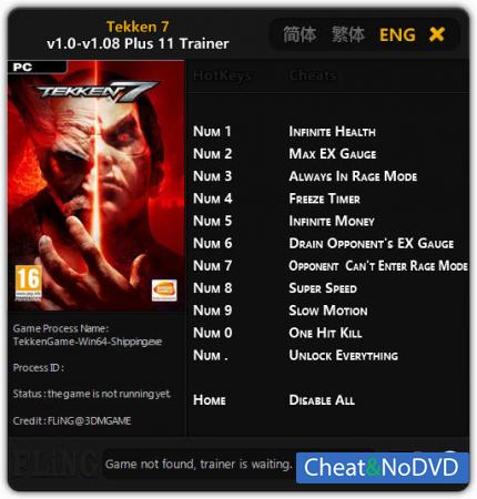 Tekken 7  Trainer +11 v1.0 - 1.08 {FLiNG}