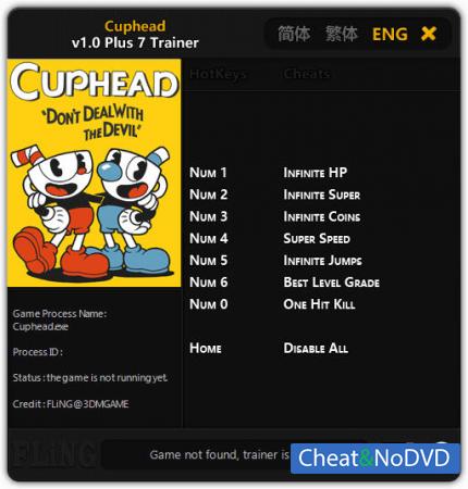 Cuphead  Trainer +7 v1.0 {FLiNG}