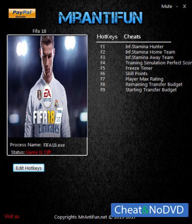 FIFA 18  Trainer +9 v10.01.2017 {MrAntiFun}