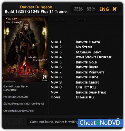 Darkest Dungeon  Trainer +11 Build 13287 - 21049 {FLiNG}