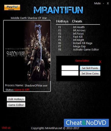 Middle-earth: Shadow of War  Trainer +9 v1.02 {MrAntiFun}