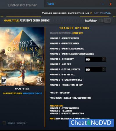 Assassin's Creed: Origins  Trainer +13 v1.02 {LinGon}