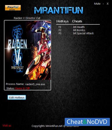 Raiden V: Director's Cut  Trainer +3 v1.02 {MrAntifun}