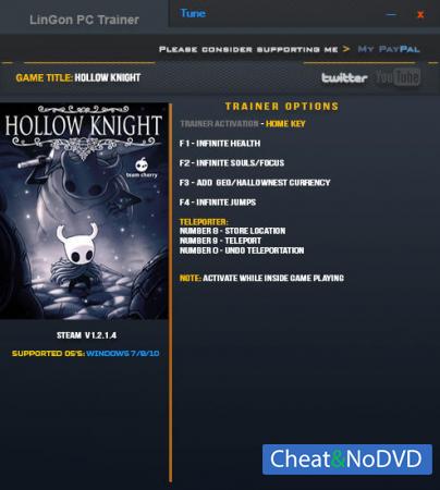 Hollow Knight  Trainer +9 v1.2.1.4 {LinGon}