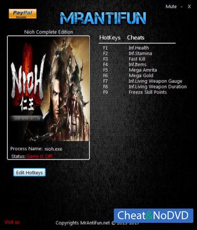 Nioh: Complete Edition  Trainer +9 v1.21 {MrAntiFun} 