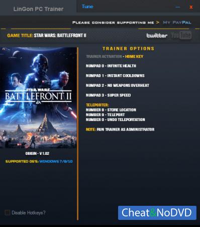 Star Wars: Battlefront 2 2017  Trainer +6 v1.02 {LinGon}