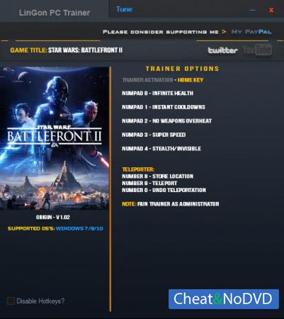 Star Wars: Battlefront 2 2017  Trainer +7 v1.02 Update 16 Nov 2017 {LinGon}