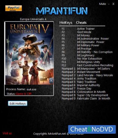 Europa Universalis 4  Trainer +25 v1.23.0.0 {MrAntiFun}