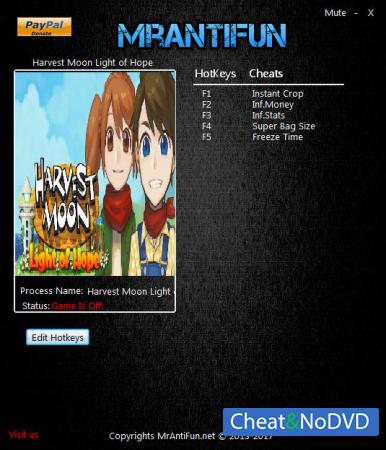 Harvest Moon: Light of Hope  Trainer +5 v1.00 {MrAntiFun}