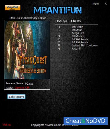 Titan Quest Anniversary Edition  Trainer +8 v1.47 {MrAntiFun}