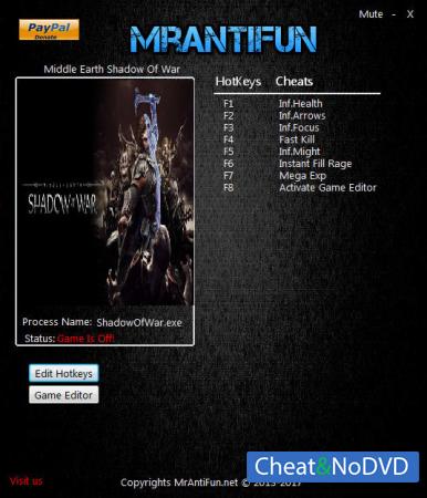 Middle-earth: Shadow of War  Trainer +9 v1.06 {MrAntiFun}