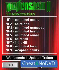 Wolfenstein 2: The New Colossus  Trainer +8 v1.0  Update 4 {dR.oLLe}