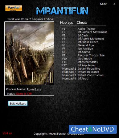 Total War: Rome 2 Emperor Edition  Trainer +15 v2.2.0 Build 17561 {MrAntiFun}