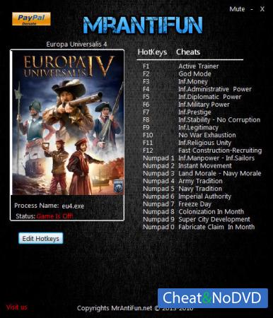 Europa Universalis 4  Trainer +25 v1.24.0.0 {MrAntiFun}