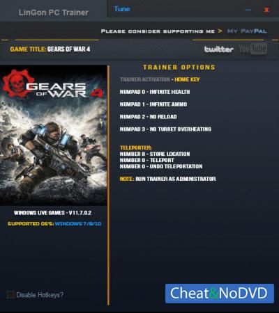 Gears of War 4  Trainer +6 v11.7.0.2 {LinGon}