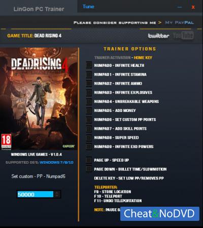 Dead Rising 4  Trainer +13 v1.04 x64bit {LinGon}