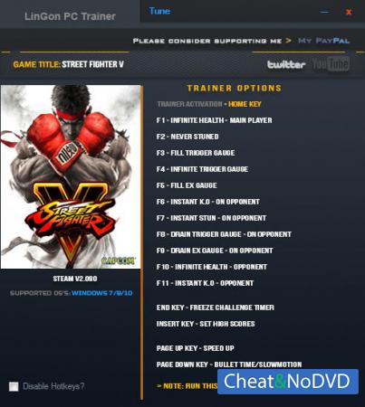 Street Fighter 5  Trainer +15 v2.090 {LinGon}