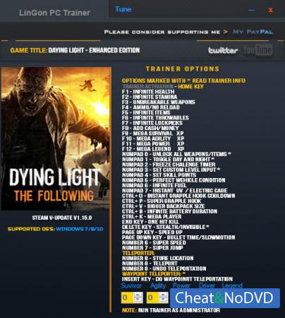 Dying Light: The Following - Enhanced Edition  Trainer +35 v1.15.0 {LinGon}