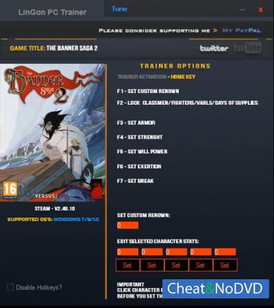 The Banner Saga 2  Trainer +7 v2.48.10 {LinGon}