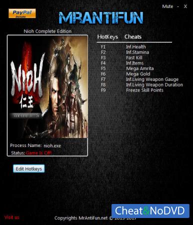 Nioh: Complete Edition Trainer +9 v1.21.04 {MrAntiFun}