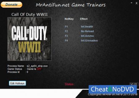 Call of Duty: WW2  Trainer +4 v01.01.2018 {MrAntiFun}