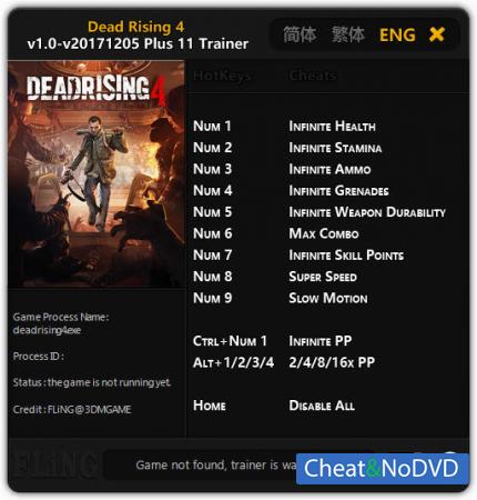 Dead Rising 4  Trainer +11 v1.0 - 05.12.2017 {FLiNG}