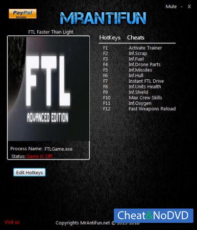 FTL: Faster Than Light  Trainer +11 v1.6.4 {MrAntiFun}